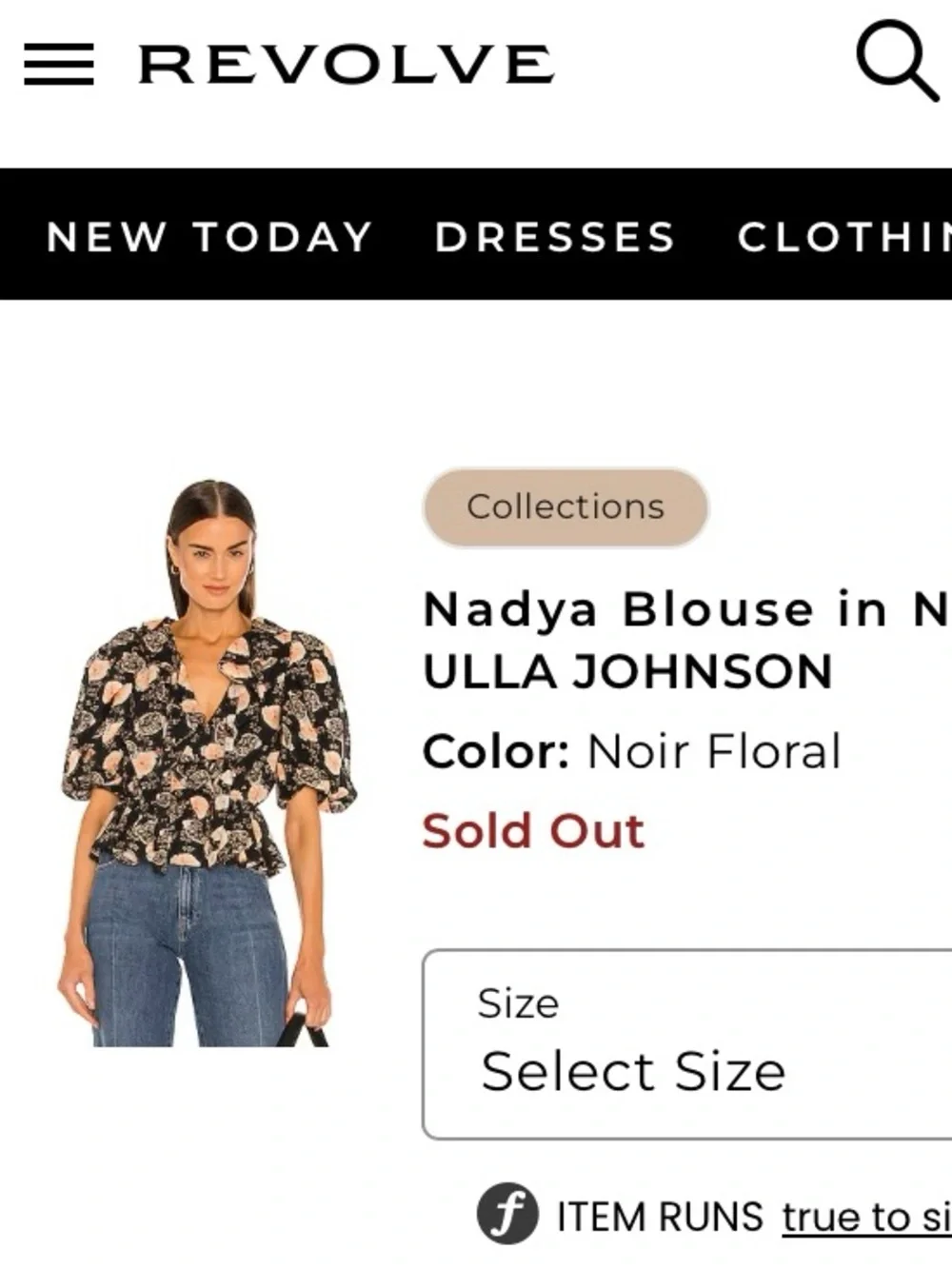 Ulla Johnson Nadya Floral Print Cotton puff sleeves